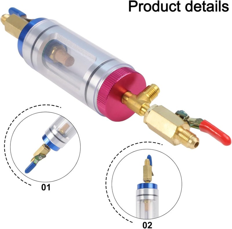 Cloudpower Car R134 Air Conditioning Hose Connector Tool Kit Coolant Oil Filling Analysis Filler Tool Charging Equipment With Observation Window Pressure Gauge For Automobile Maintenance Checks - Image 4